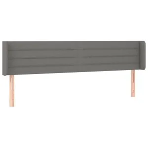 Tăblie de pat cu aripioare gri închis 163x16x78/88 cm textil