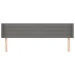Tăblie de pat cu aripioare gri închis 163x16x78/88 cm textil