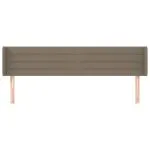 Tăblie de pat cu aripioare gri taupe 203x16x78/88 cm textil