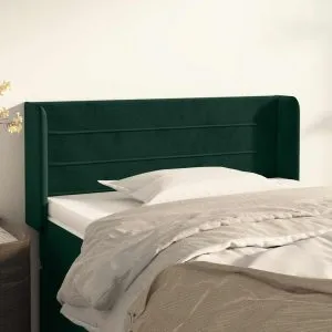 Tăblie pat cu aripioare verde închis 83x16x78/88 cm catifea