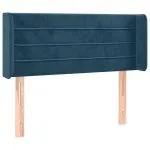 Tăblie pat cu aripioare albastru închis 93x16x78/88 cm catifea