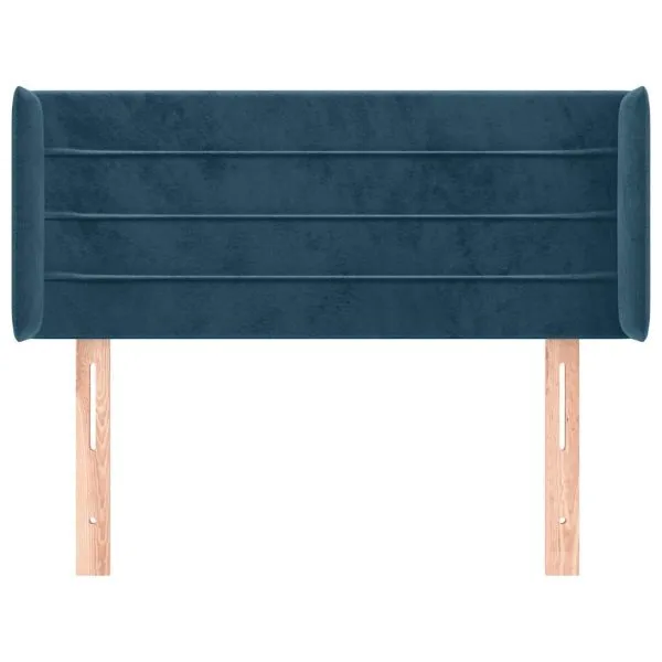 Tăblie pat cu aripioare albastru închis 93x16x78/88 cm catifea