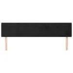 Tăblie de pat cu aripioare negru 203x16x78/88 cm catifea
