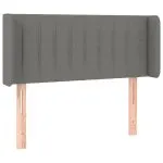 Tăblie de pat cu aripioare gri închis 83x16x78/88 cm textil