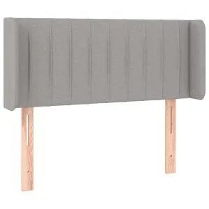 Tăblie de pat cu aripioare gri deschis 93x16x78/88 cm textil