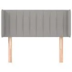 Tăblie de pat cu aripioare gri deschis 93x16x78/88 cm textil