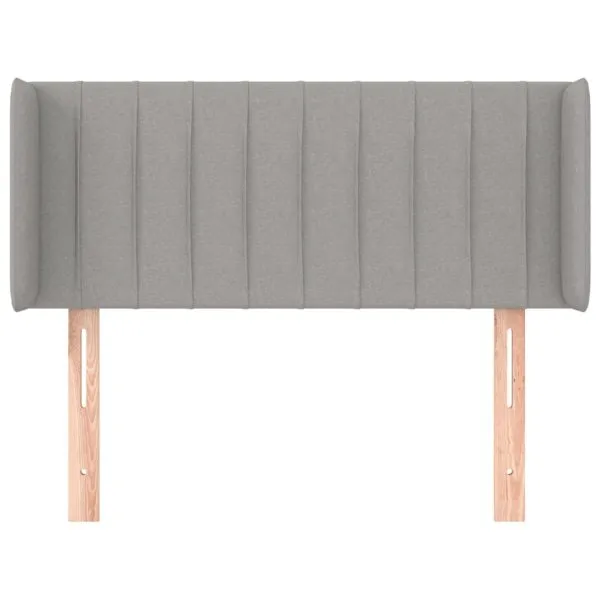 Tăblie de pat cu aripioare gri deschis 93x16x78/88 cm textil