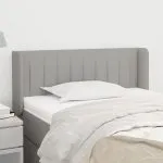 Tăblie de pat cu aripioare gri deschis 93x16x78/88 cm textil