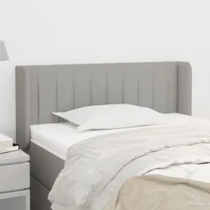 Tăblie de pat cu aripioare gri deschis 93x16x78/88 cm textil