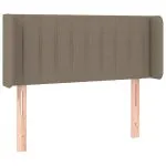 Tăblie de pat cu aripioare gri taupe 103x16x78/88 cm textil