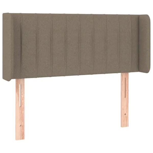 Tăblie de pat cu aripioare gri taupe 103x16x78/88 cm textil