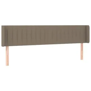 Tăblie de pat cu aripioare gri taupe 163x16x78/88 cm textil