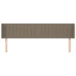 Tăblie de pat cu aripioare gri taupe 163x16x78/88 cm textil
