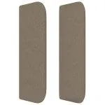 Tăblie de pat cu aripioare gri taupe 163x16x78/88 cm textil