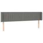 Tăblie de pat cu aripioare gri închis 183x16x78/88 cm textil