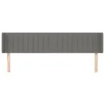 Tăblie de pat cu aripioare gri închis 183x16x78/88 cm textil