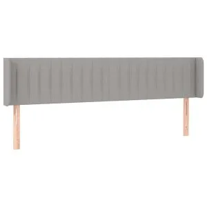 Tăblie de pat cu aripioare gri deschis 203x16x78/88 cm textil