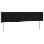 Tăblie de pat cu aripioare negru 183x16x78/88 cm catifea