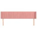Tăblie de pat cu aripioare roz 203x16x78/88 cm catifea