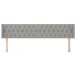 Tăblie de pat cu aripioare gri deschis 183x16x78/88 cm textil