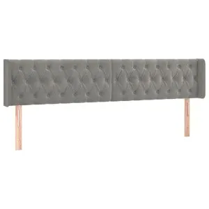 Tăblie de pat cu aripioare gri deschis 183x16x78/88 cm catifea
