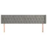 Tăblie de pat cu aripioare gri deschis 183x16x78/88 cm catifea