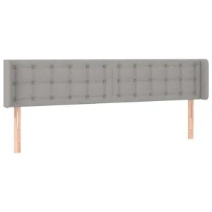 Tăblie de pat cu aripioare gri deschis 163x16x78/88 cm textil