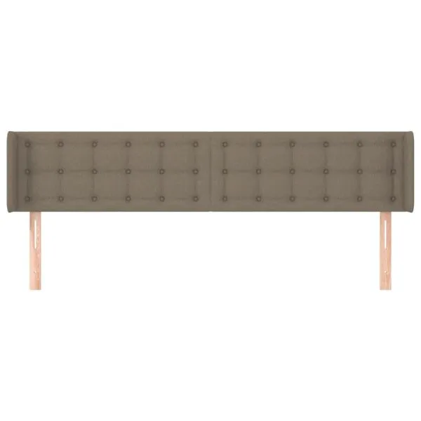 Tăblie de pat cu aripioare gri taupe 183x16x78/88 cm textil