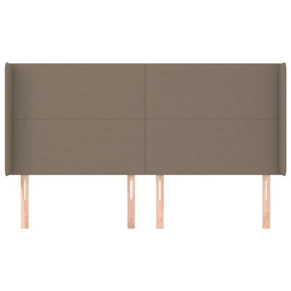 Tăblie de pat cu aripioare, gri taupe, 163x16x118/128cm, textil