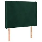 Tăblie pat cu aripioare verde închis 83x16x118/128 cm catifea