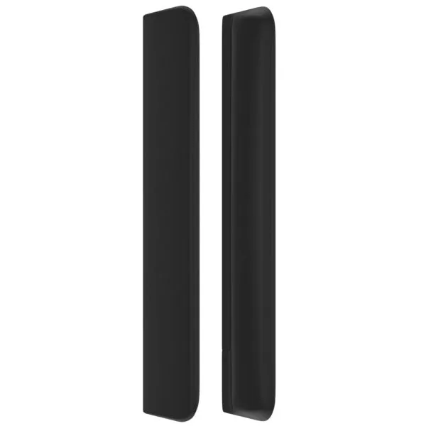 Tăblie de pat cu aripioare, negru, 147x16x118/128 cm, piele eco