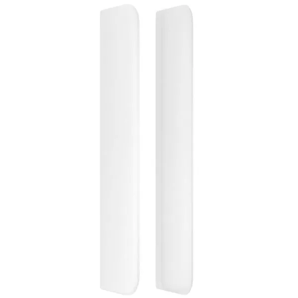 Tăblie de pat cu aripioare, alb, 203x16x118/128 cm, piele eco