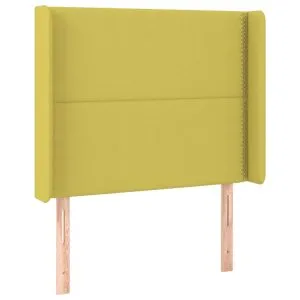 Tăblie de pat cu aripioare, verde, 83x16x118/128 cm, textil