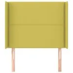 Tăblie de pat cu aripioare, verde, 83x16x118/128 cm, textil