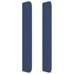 Tăblie de pat cu aripioare, albastru, 203x16x118/128 cm, textil