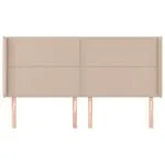Tăblie pat cu aripioare, cappuccino,183x16x118/128 cm piele eco