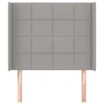 Tăblie de pat cu aripioare gri deschis 103x16x118/128 cm textil