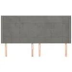 Tăblie de pat cu aripioare gri deschis 163x16x118/128cm catifea