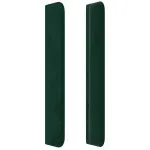 Tăblie pat cu aripioare verde închis 183x16x118/128 cm catifea