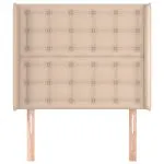 Tăblie pat cu aripioare cappuccino 103x16x118/128 cm piele eco