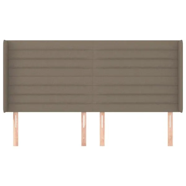 Tăblie de pat cu aripioare gri taupe 183x16x118/128 cm textil
