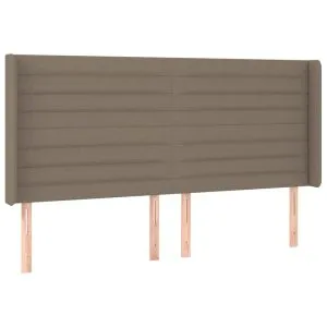 Tăblie de pat cu aripioare gri taupe 203x16x118/128 cm textil