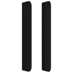 Tăblie de pat cu aripioare, negru, 203x16x118/128 cm, textil