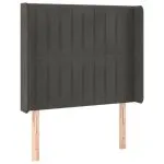 Tăblie de pat cu aripioare gri închis 83x16x118/128 cm catifea