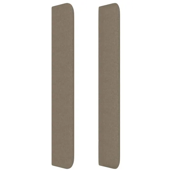 Tăblie de pat cu aripioare gri taupe 147x16x118/128 cm textil