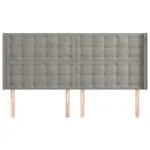 Tăblie de pat cu aripioare gri deschis 183x16x118/128cm catifea