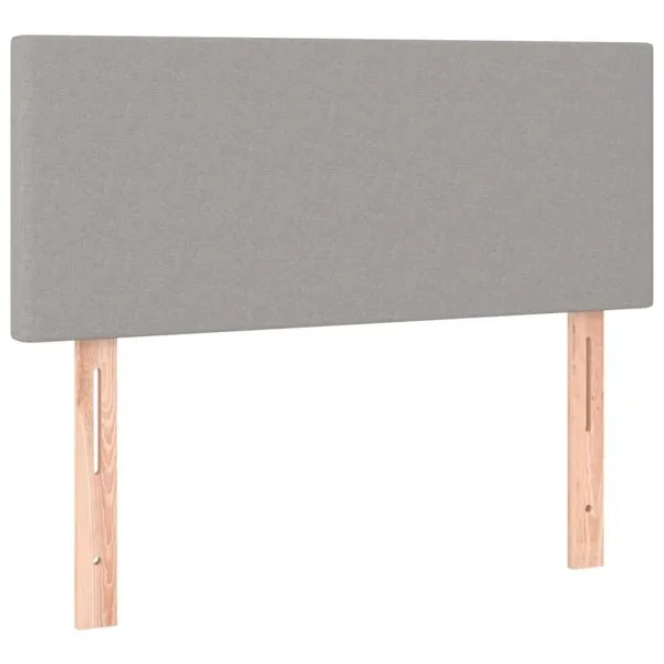 Tăblie de pat cu LED, gri deschis, 100x5x78/88 cm, textil