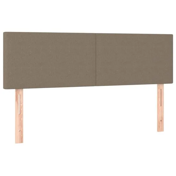 Tăblie de pat cu LED, gri taupe, 144x5x78/88 cm, textil