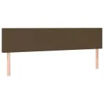 Tăblie de pat cu LED, maro închis, 200x5x78/88 cm, textil