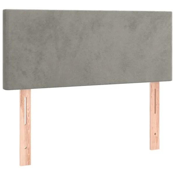 Tăblie de pat cu LED, gri deschis, 80x5x78/88 cm, catifea